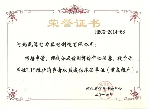 315荣誉证书