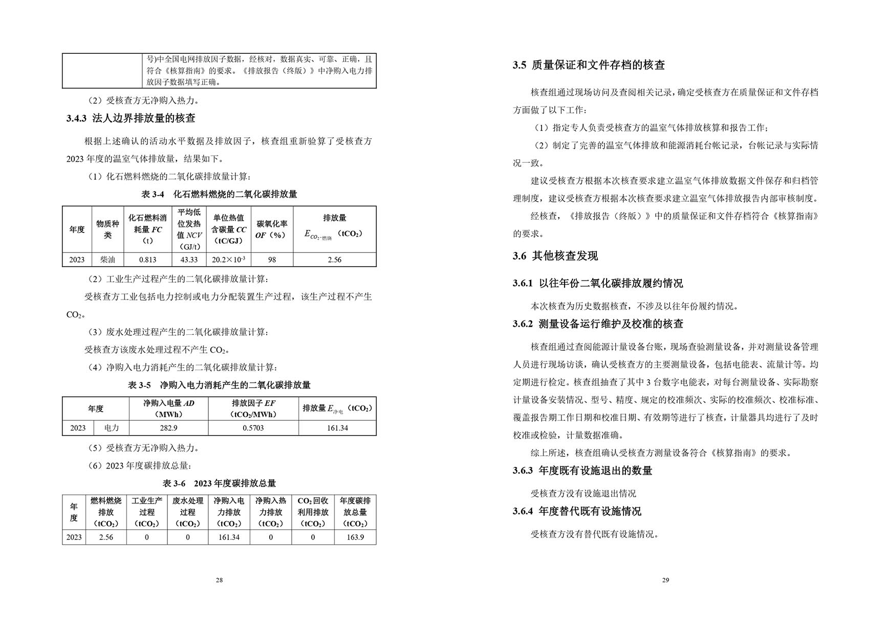 温室气体排放核查报告